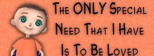 This little boy is in a wheelchair, but the bottom part of the picture got cut off. 